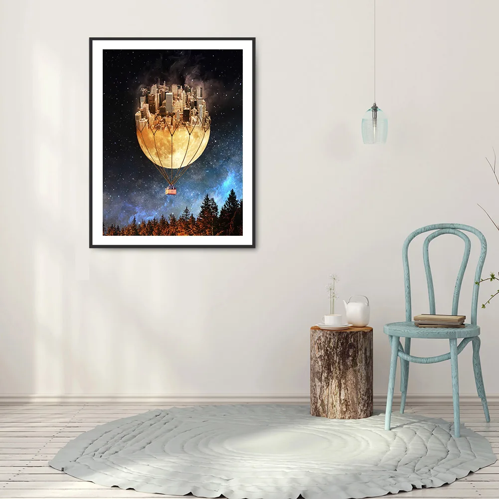 Full Round Drill Diamond Mosaic Starry Moon Pattern Pictures Gift Holiday Art Picture Pendant Home Decoration | Дом и сад