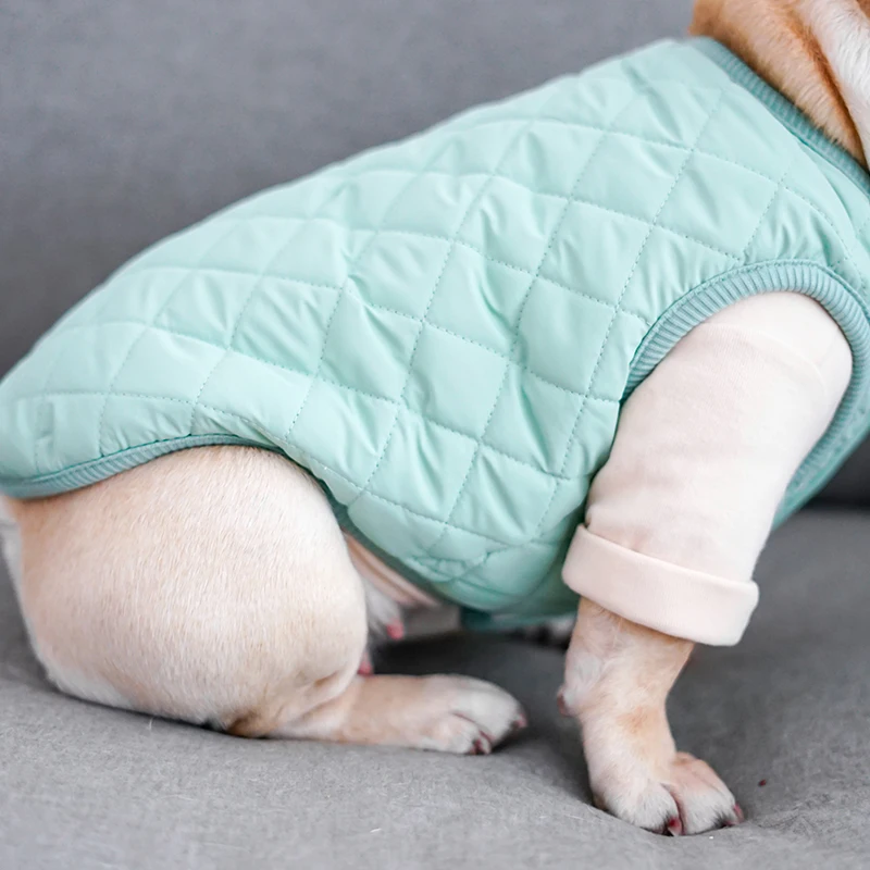 Хлопковый костюм в клетку с бриллиантами для домашних животных утепленная