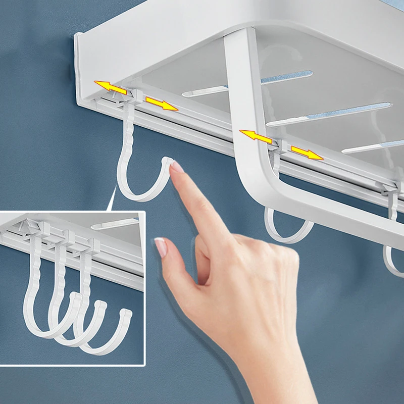 Полка для ванной настенная алюминиевая белая угловая полка комнаты кухонная