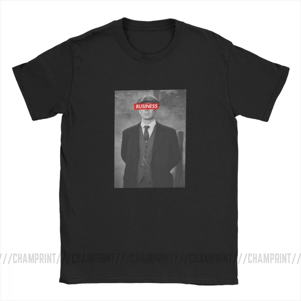 Peaky Blinders Мужская футболка Tommee Shelby винтажные хлопковые футболки с коротким рукавом и принтом Футболки с круглым вырезом Топы с принтом размера плюс - Цвет: Черный
