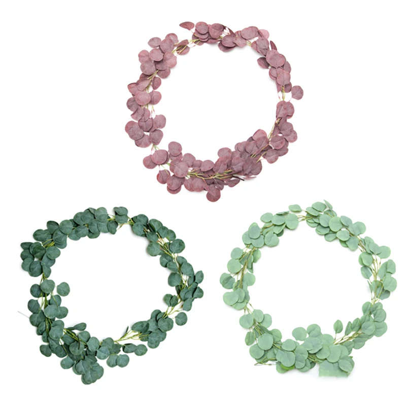 

Artificial Plants Green Eucalyptus Vines Rattan Artificial Fake Plants Ivy Wreath Festival Party Supplies