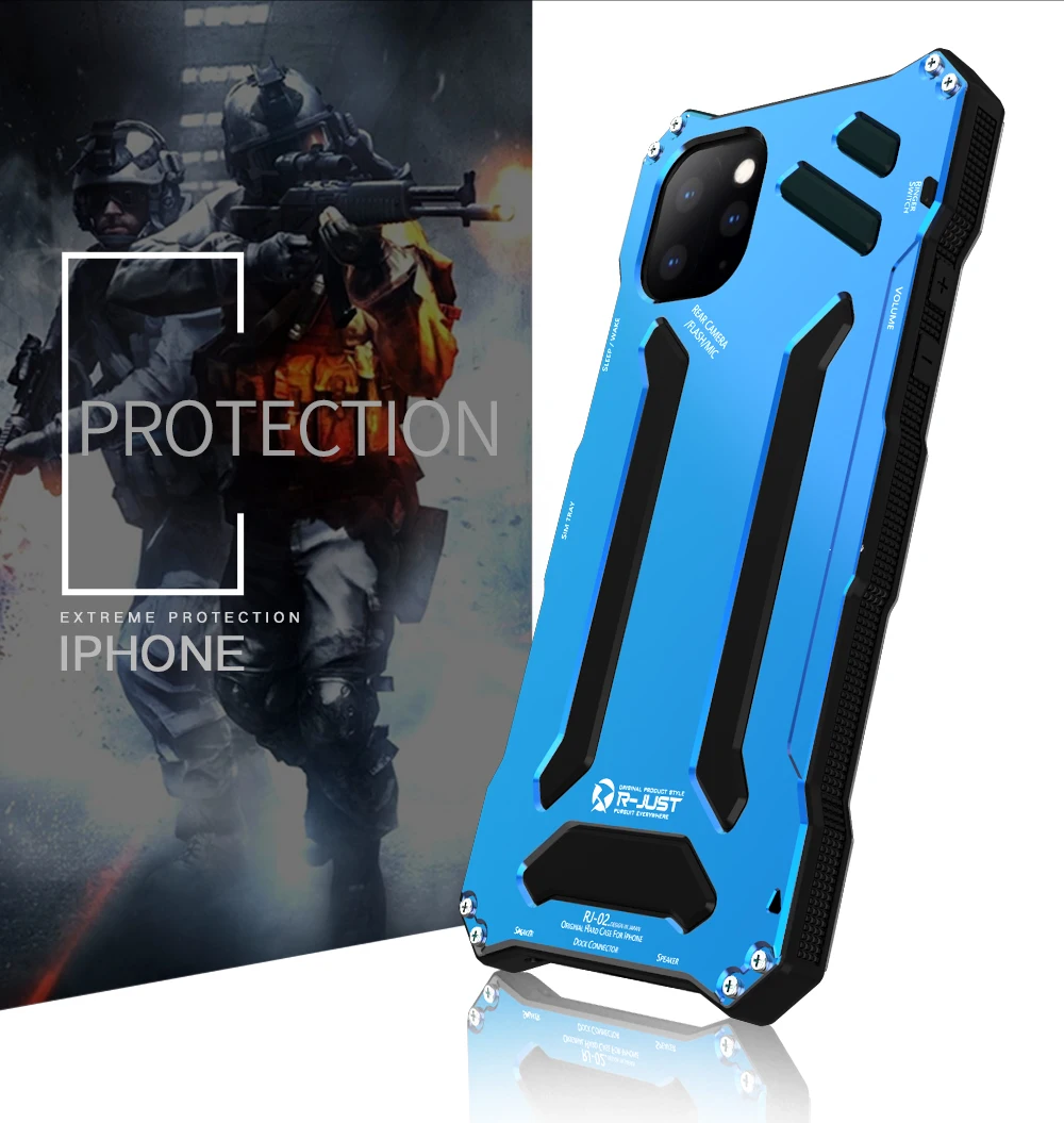 Гандам 3-Proof металл+ пластиковая гелевая Крышка для Apple iPhone 11 Pro max Жесткий Чехол для спорта на открытом воздухе противоударный ударопрочный сверхмощный