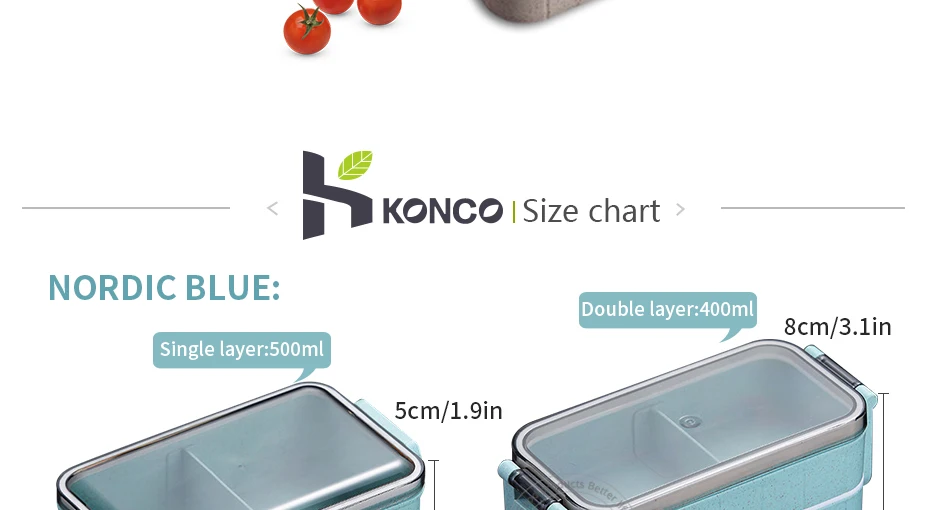 Konco японская микроволновая печь Bento Box Пшеничная солома детский Ланч-бокс герметичный Bento Ланч-бокс для детей школьный контейнер для еды