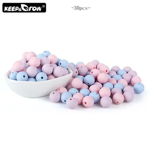 Бусины силиконовые для прорезывания зубов, круглые силиконовые бусы мм, 12 мм, 30 шт.