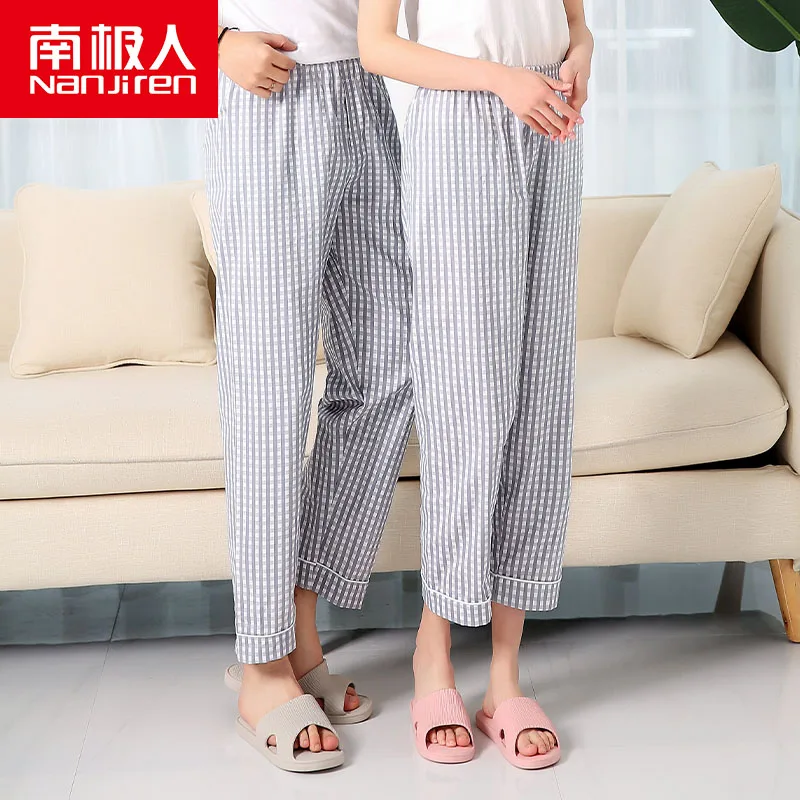 Женские пижамные штаны NANJIREN, эластичные штаны для сна, повседневные домашние штаны от AliExpress WW