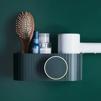 nordic hair blow dryer holder hanging rack wall mounted adhesive storage organizer bathroom shelf with plug wire hook