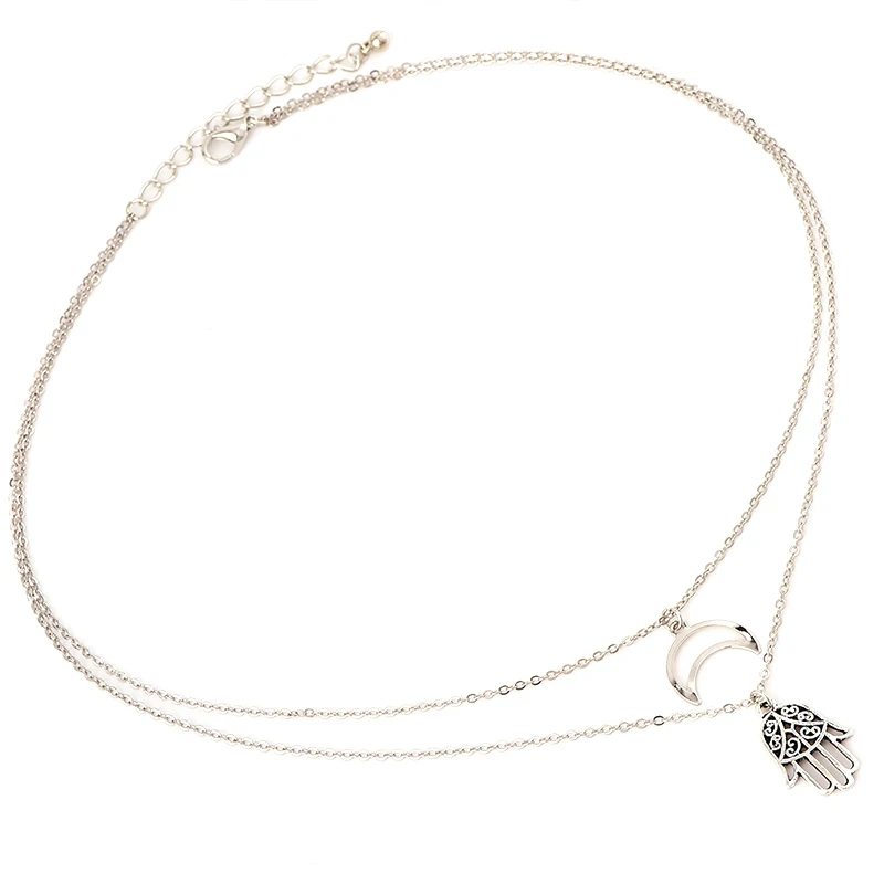 2 шт./компл. в богемном стиле женские Фатима ладони Луна дутая цепочка