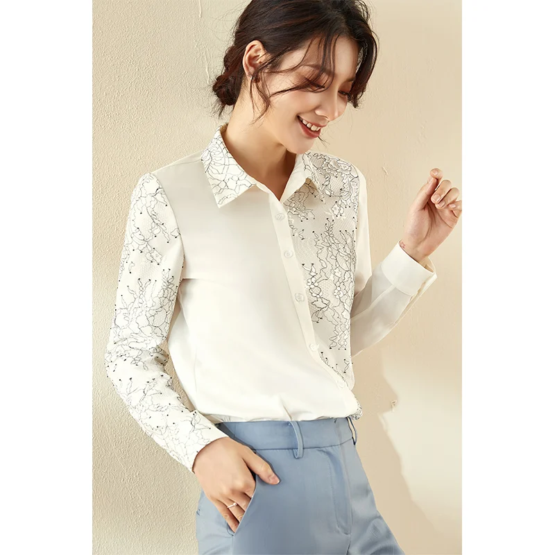 

Женская рубашка 2021 Ранняя осень новый дизайн чувственный нишевый Топ свободный шифоновый винтажный Топ с длинным рукавом