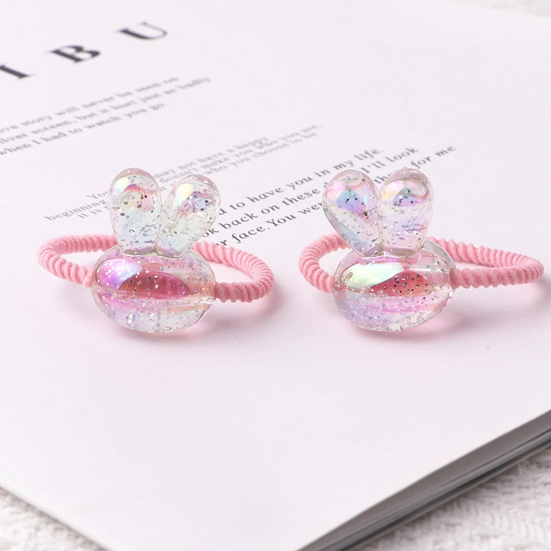 

2PCS New Colour Cute Rabbit Princess Headwear Kids Elastic Hair Bands Children Ropes Cartoon Girls Accessories Baby Headdress