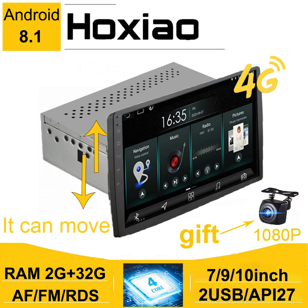 7 'ɹ'' 10 ''автомобильное радио 1 DIN Android 8 4GUniversal центральный