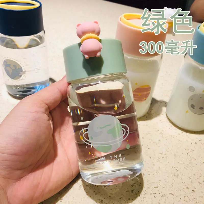 

Mini Cartoon Bear glass cup with high color