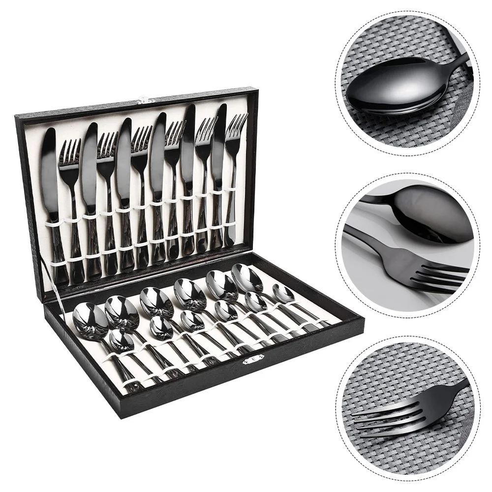 

1 Set/24PCS Rust-proof Stainless Steel Tableware Set Spoon Cutter Fork Tableware