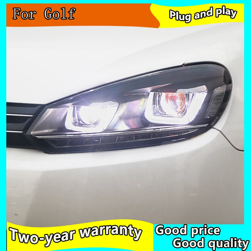 Автомобильный Стайлинг для VW Golf 6 MK6 светодиодный фар Golf6 СИД DRL Hid фара би-ксенон