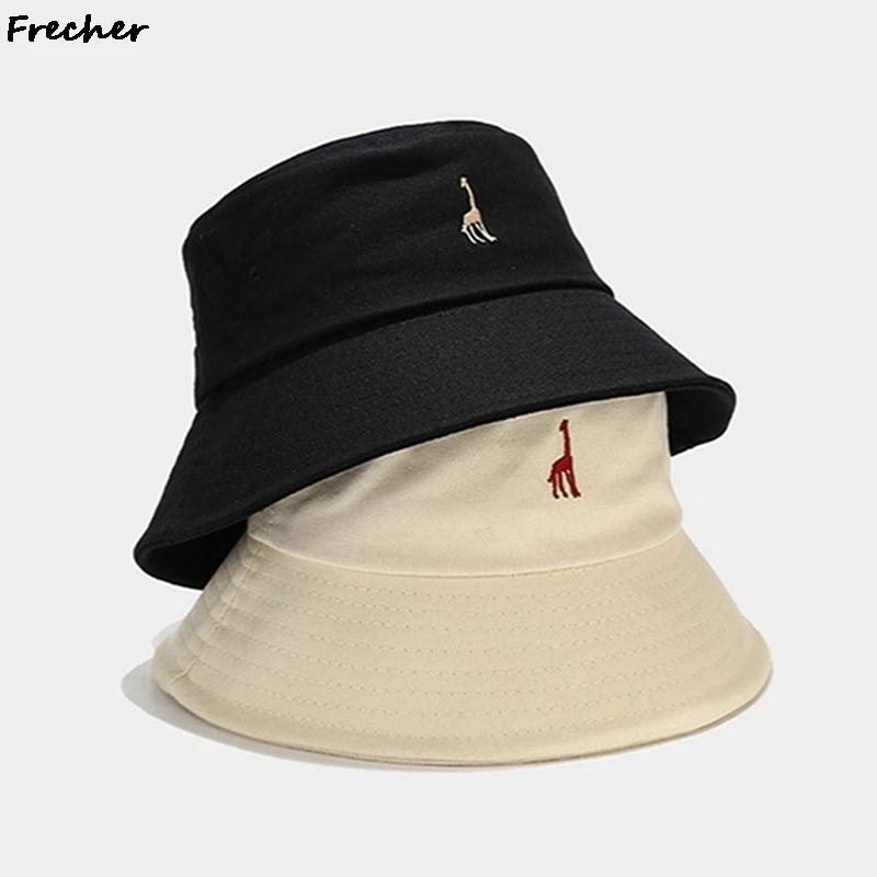 Панама Складная унисекс с вышитым жирафом пляжная шляпа от солнца головной убор