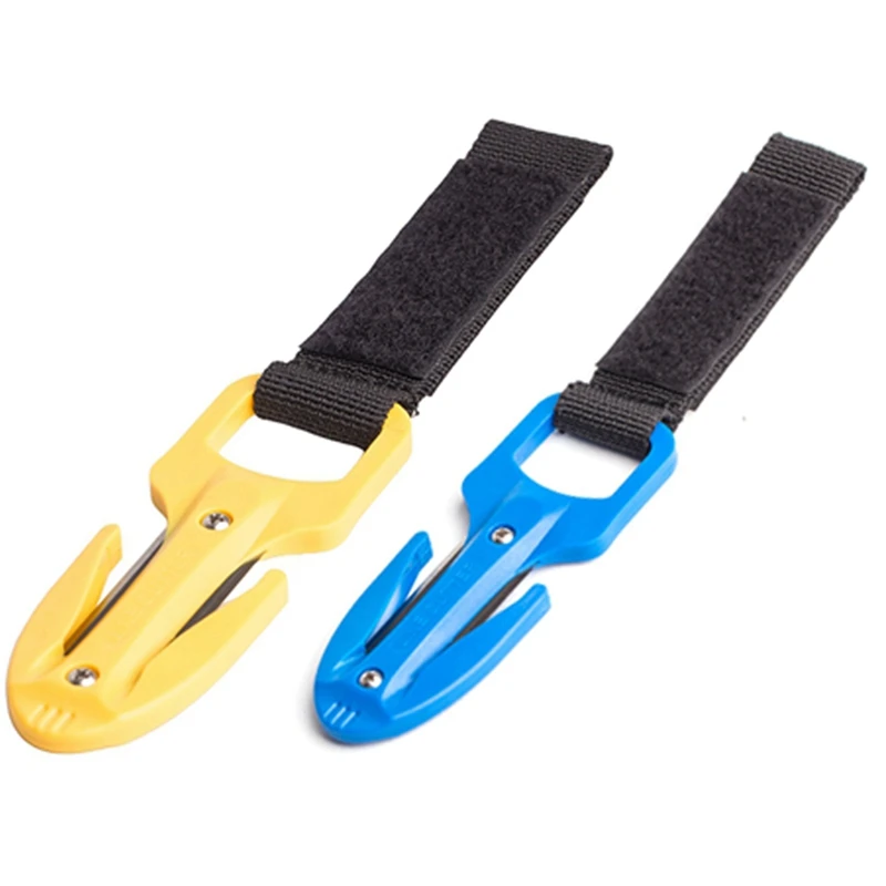 

2 комплекта, режущий нож для дайвинга с дополнительными лезвиями, синий и желтый
