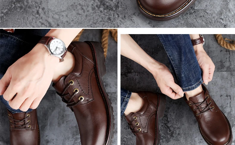 Низкая Dr Martens Мужская первый слой натуральная кожаная мужская обувь высокого качества Martins лифт обувь Рабочая безопасность плюс Размер 47