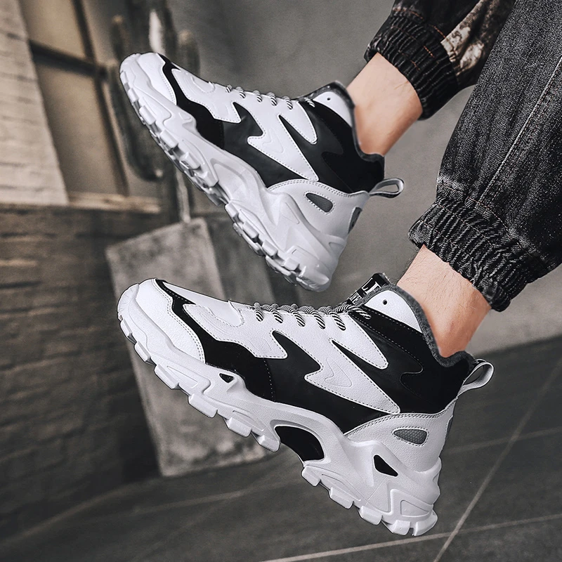 

Men Casual Shoes Winter New Outdoor High top Cotton shoes Men Fashion Sneakers Classic Plus velvet Keep warm Men Vulcanize Shoes