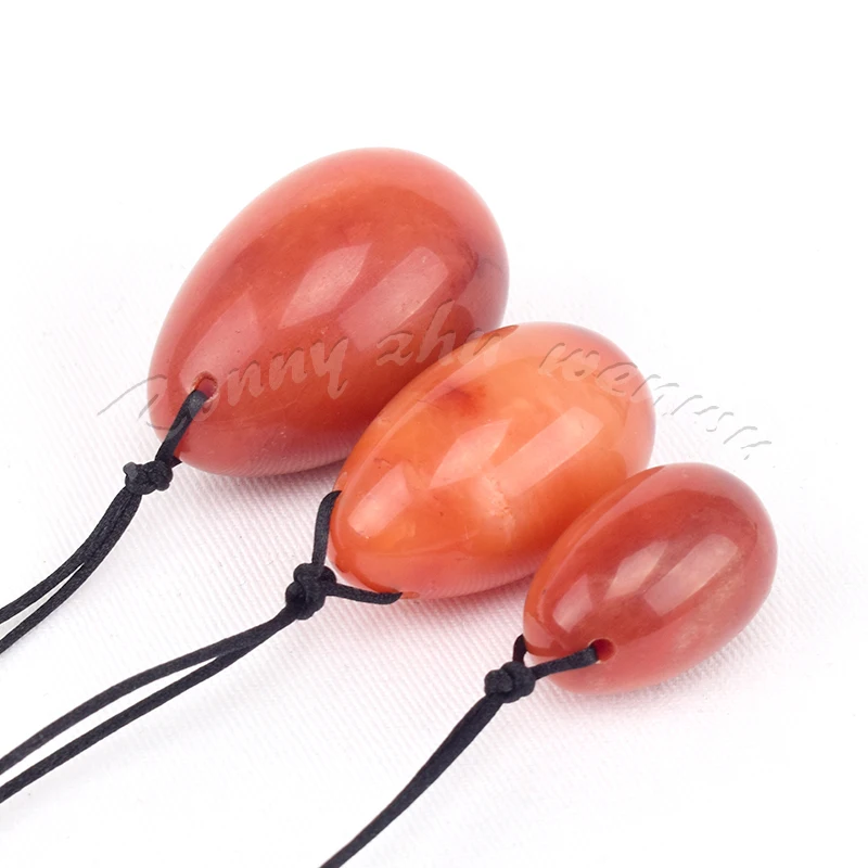 Сверлильные яйца Yoni натуральные красные яшма Кегеля шарики для женщин