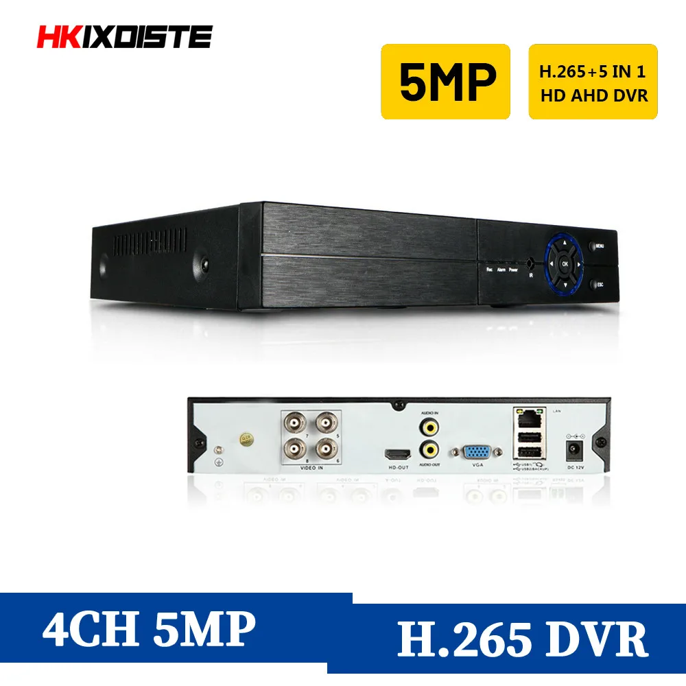 HKIXDISTE 4CH CCTV DVR рекордер AHD 5MP P2P система H.265 видеонаблюдение для аналогового TVI CVI IP