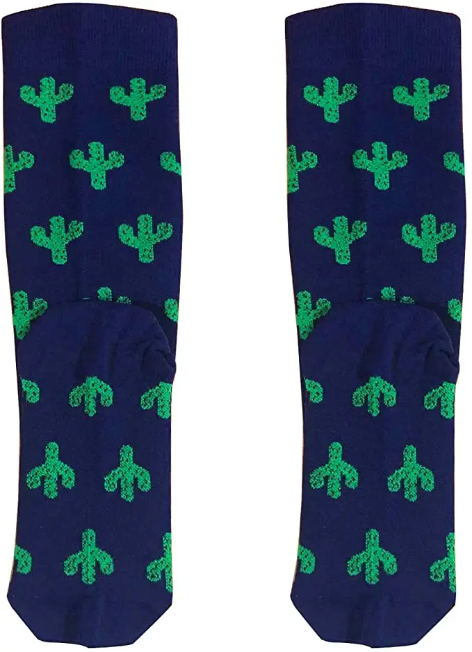 Носки компрессионные унисекс хлопковые дышащие с рисунком кактуса сосны для