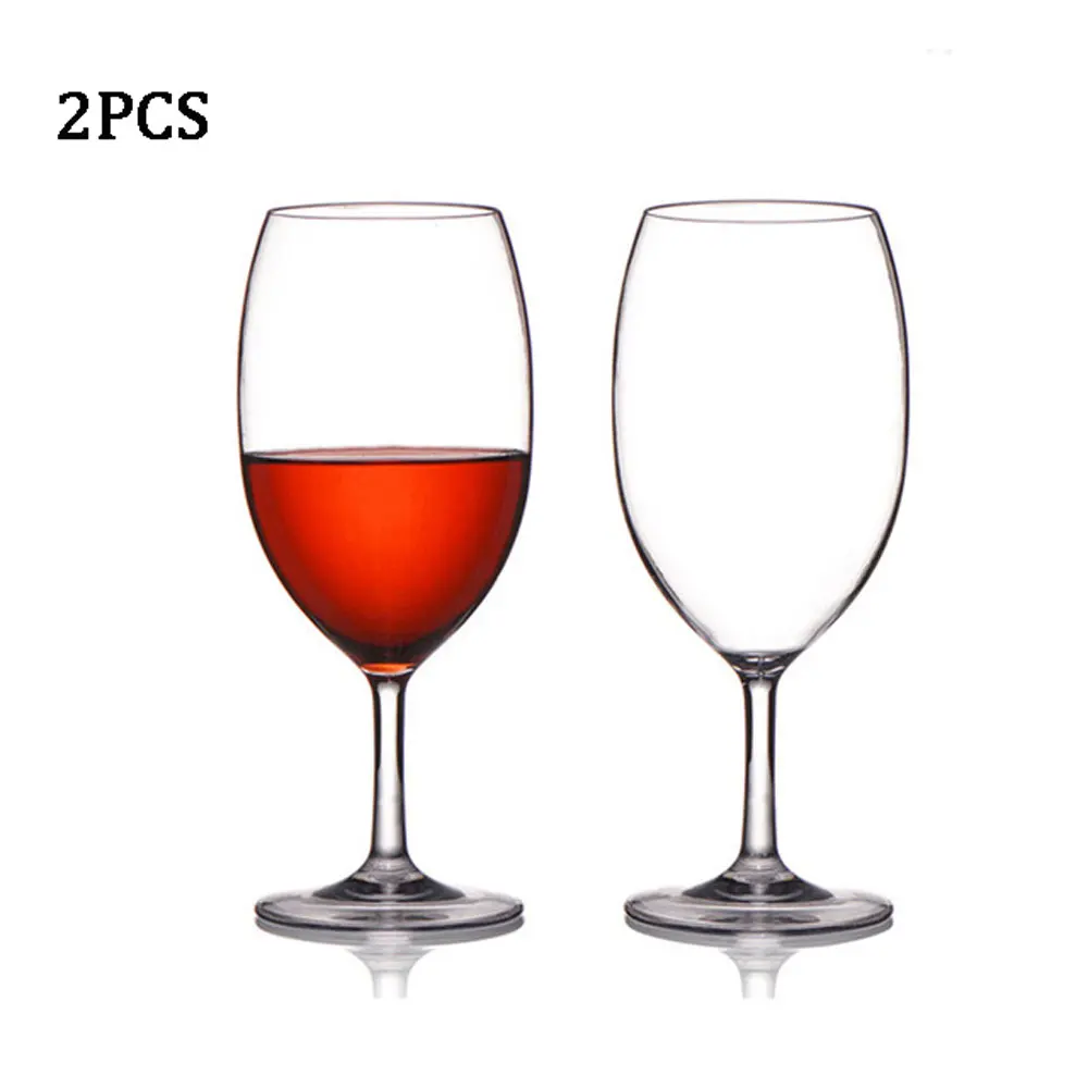 

2Pcs Plastic Wine Glasses Cocktail Glass Unbreakable Champagne Flutes Cups Home Wedding Party Bar Juice Wine Drinking Glasses