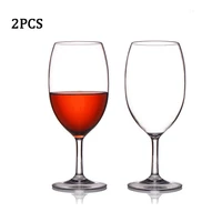 2pcs plastic wine glasses cocktail glass unbreakable champagne flutes cups home wedding party bar juice wine drinking glasses