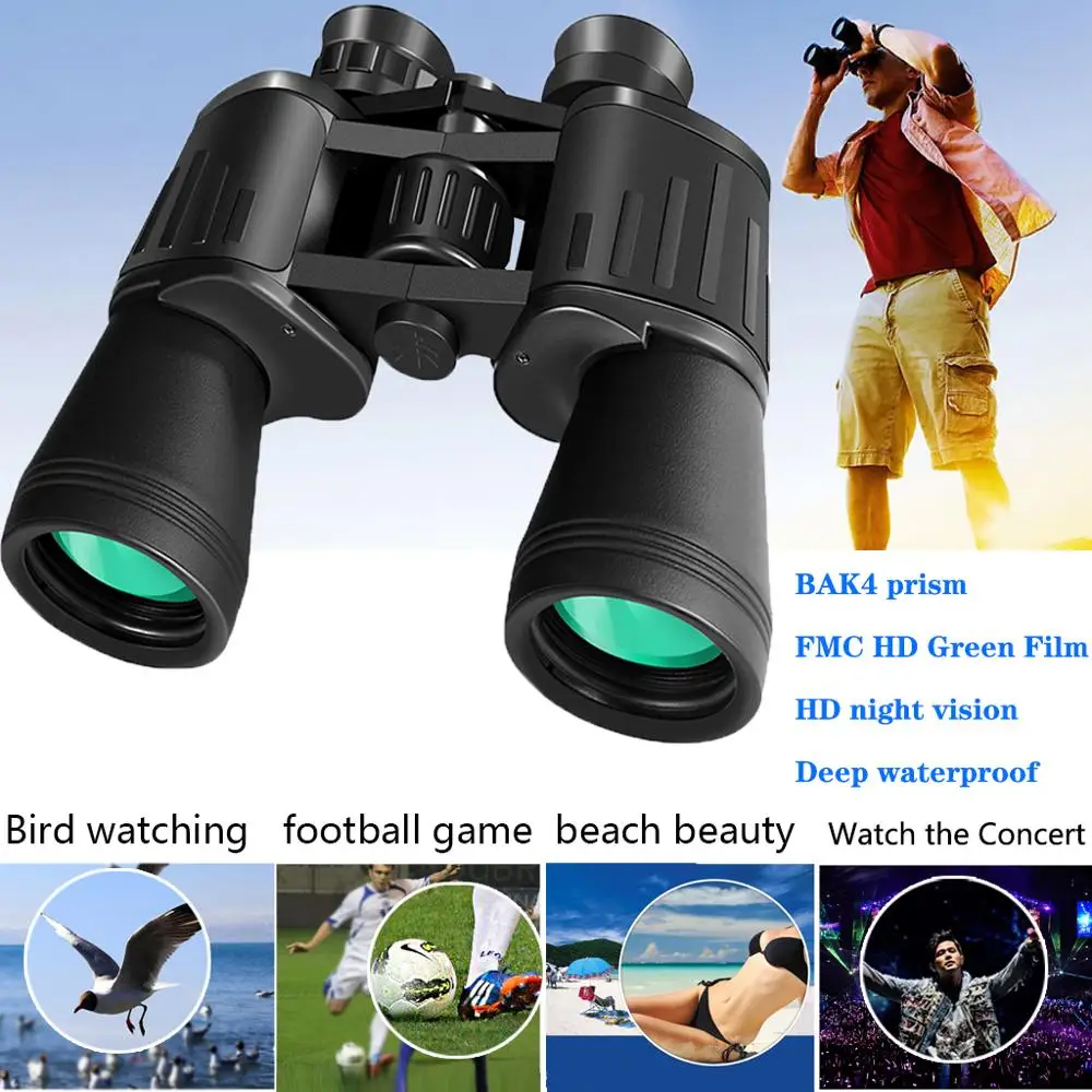 10x50 binoculars scok моноколь ночного видения телескопическое зеркало mini telescope бинокль детский мощности телескоп ночного видения для наблюдения за птицами путешествия охота Ежедневный Водонепроницаемый Открытый