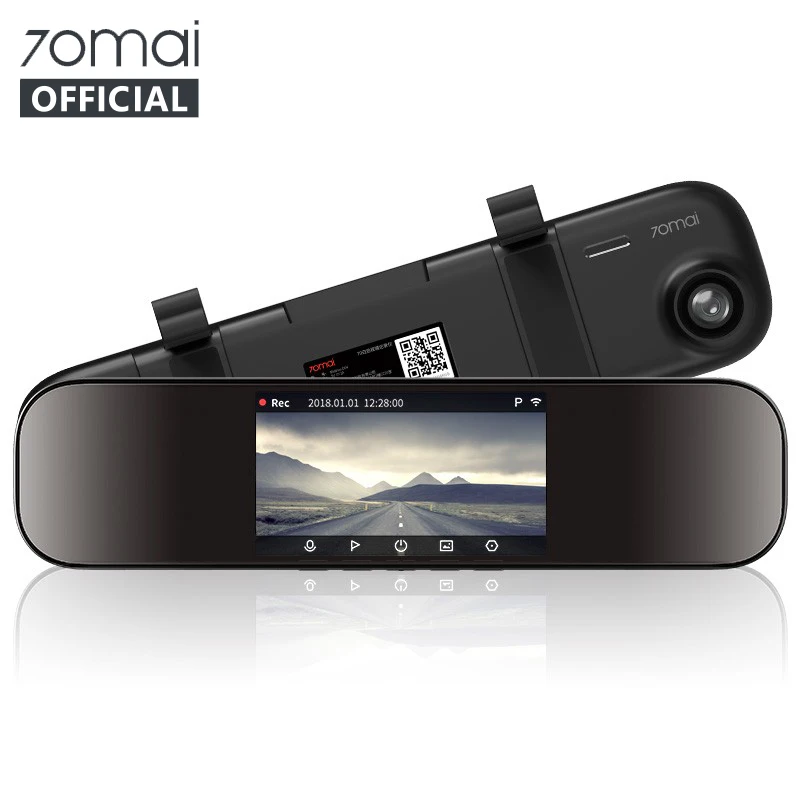 Xiaomi 70mai, зеркало, Автомобильный видеорегистратор 1600P 140FOV, ночное видение, 70 МАИ, зеркало, автомобильная камера, регистратор, 24 часа, монитор парковки, 70mai, зеркало, видеорегистратор