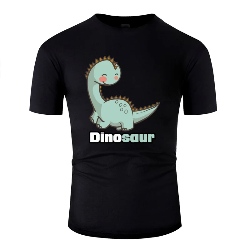 Летняя Милая забавная футболка с динозавром Мужская классическая для мальчиков