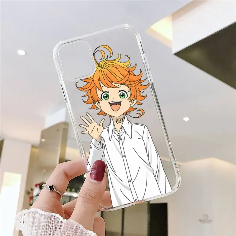 

Anime Promised Neverland Phone Case Transparent for iPhone 6 7 8 11 12 s mini pro X XS XR MAX Plus SE cover funda