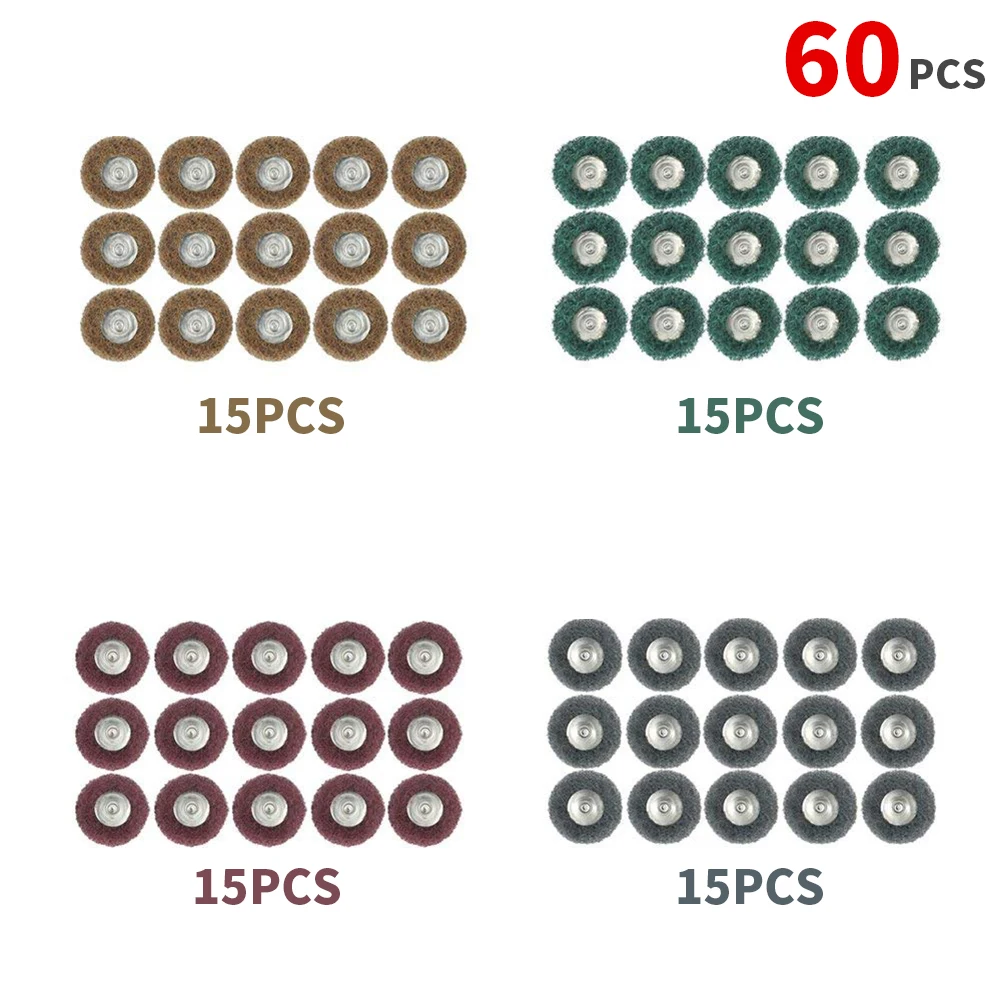 

Mini Brush Scouring Pad Abrasive Wheel Nylon Fiber Grinding Sanding Head Buffing Polishing Wheel Set for Dremel grinding head