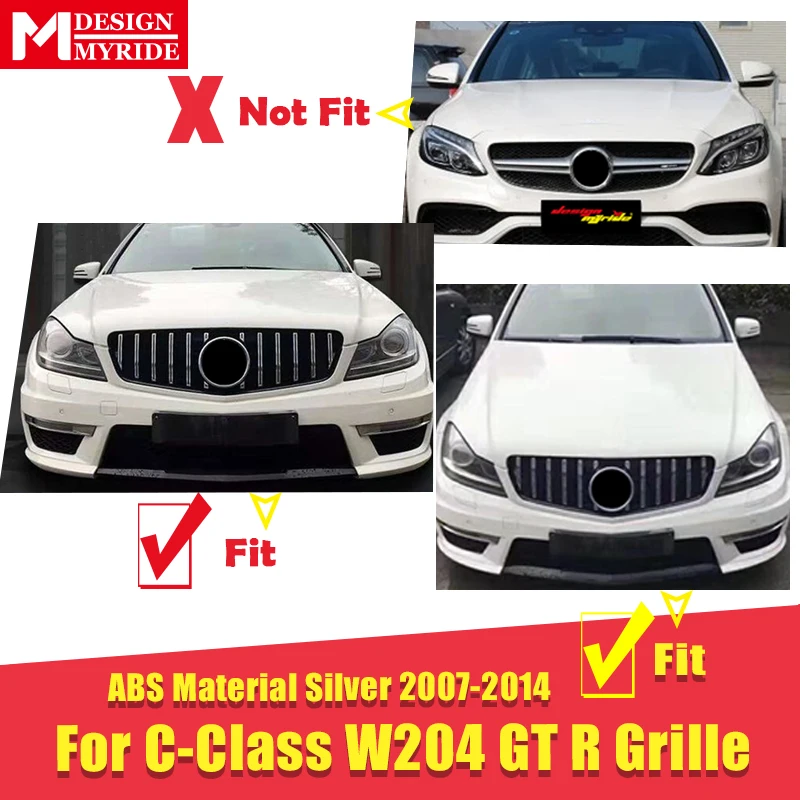 Для Mercedes C Class W204 C204 Saloon Coupe Спортивная Передняя GTS решетка решетки ABS Silver C180 C200 C250