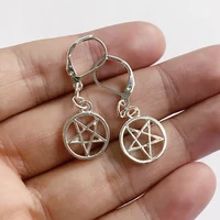pentagram earringswiccan jewellery pentacle earrings pagan jewelry wicca earrings witch jewellery gothic jewellery