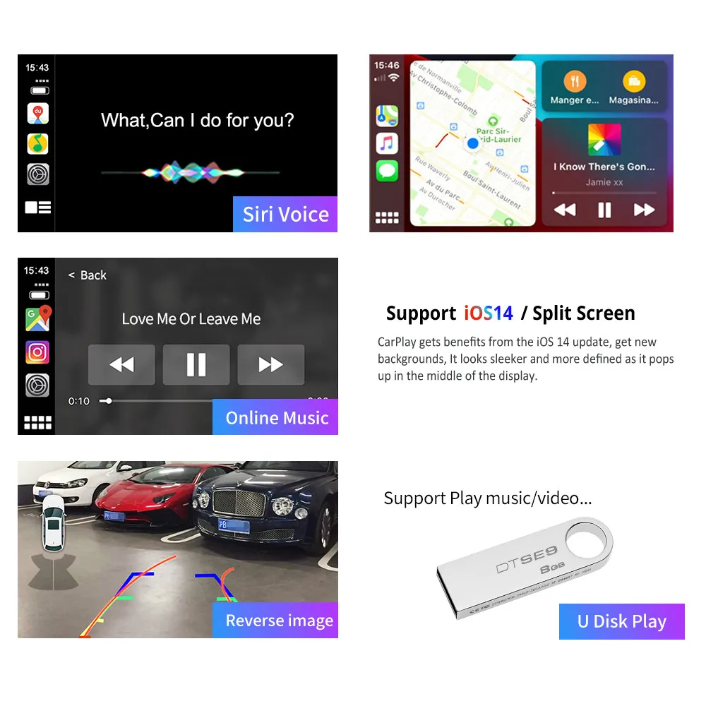 Беспроводной CarPlay Android автомобильный интерфейсный бокс для BMW F20 F22 F30 F32 F10 F12 F01 F48 F25
