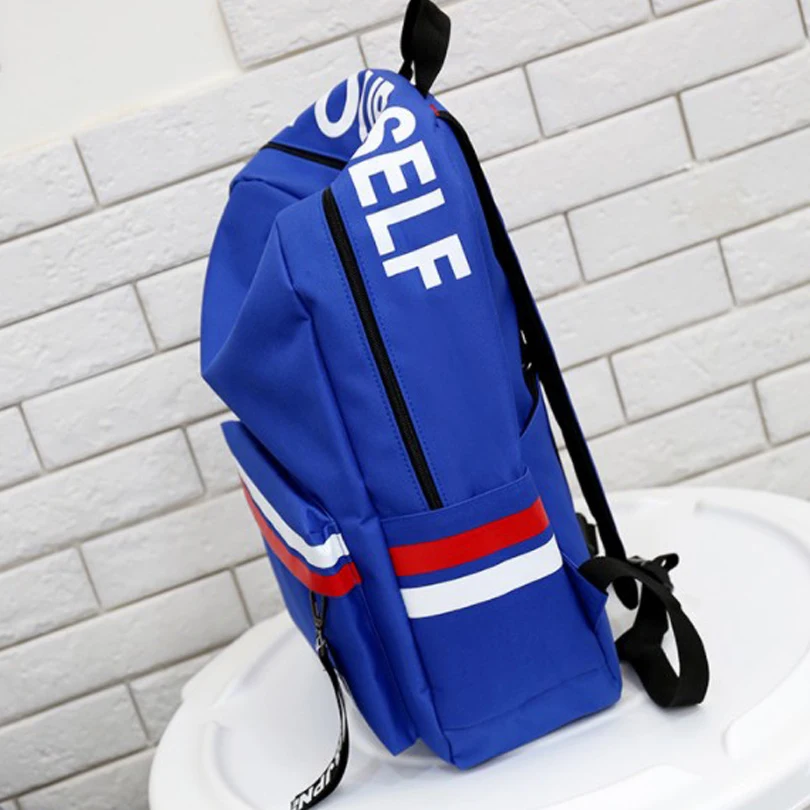 Женский рюкзак в полоску водонепроницаемый нейлоновый розовый дорожный