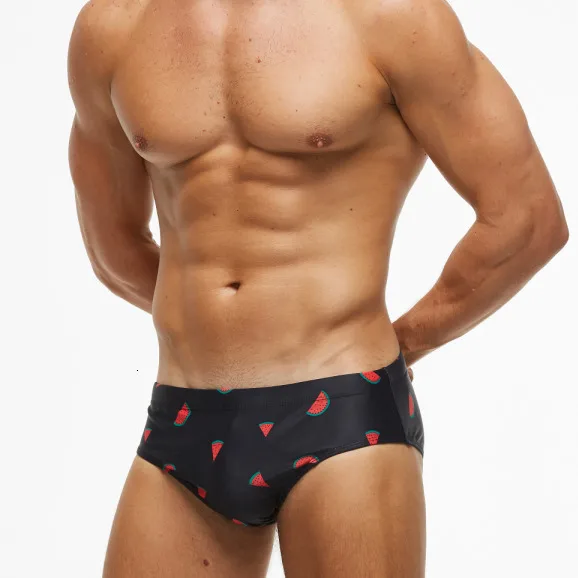 Watermelon Сексуальный купальный костюм бикини с пуш-ап, мужские плавки с выпуклой подушечкой для геев, Мужская одежда для плавания, купальный костюм для мужчин, одежда для серфинга - Цвет: Watermelon