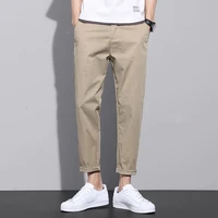 pants men cotton trousers spring summer casual for straight slim stretch versatile business leisure streetwear surprise price