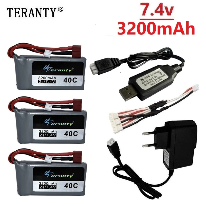 Обновленный аккумулятор 3200 мАч для Wltoys 12428 12423 RC четырехколесный