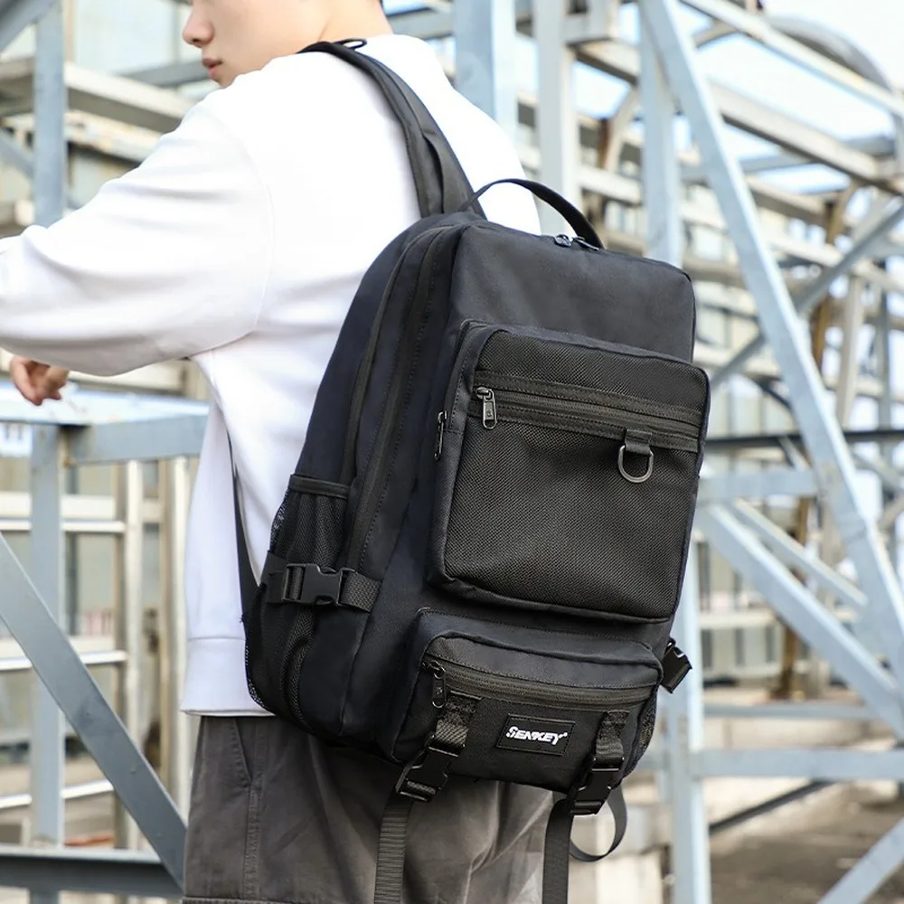

New Trendy Student Schoolbag Large Capacity Multi-Pocket Fashion Backpack For Men and Women