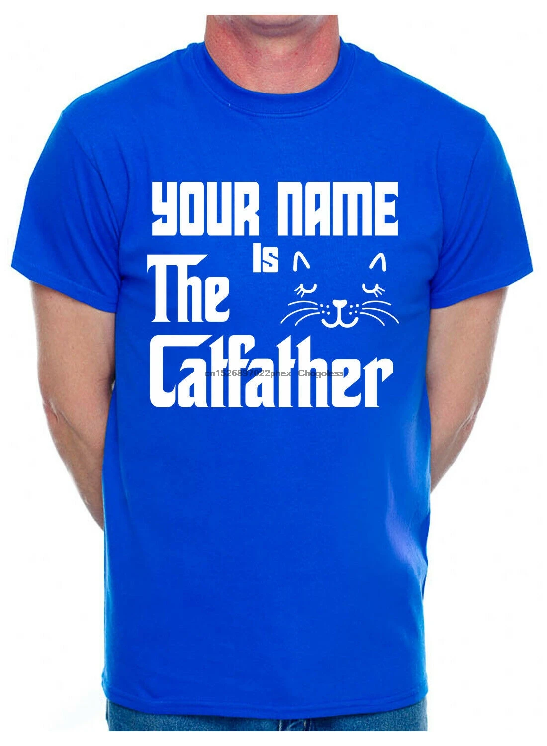 Мужская футболка Персонализированная кошка ваш имя здесь Забавный подарок для