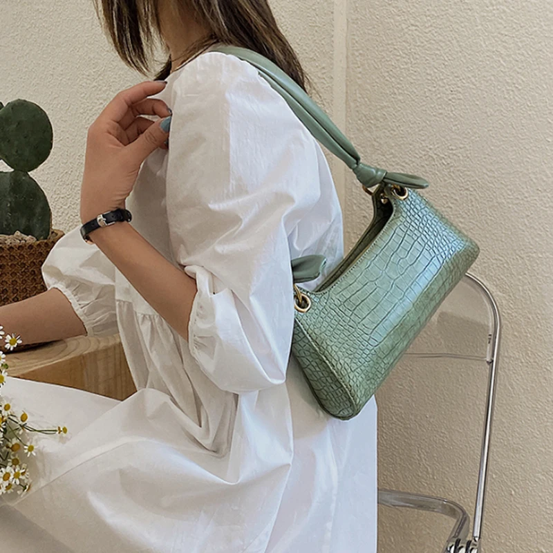 

Luxury Crocodile Pattern PU Leather Shoulder Bags fashion Women Handbags Female Travel Solid Color Crossbody Hand bag