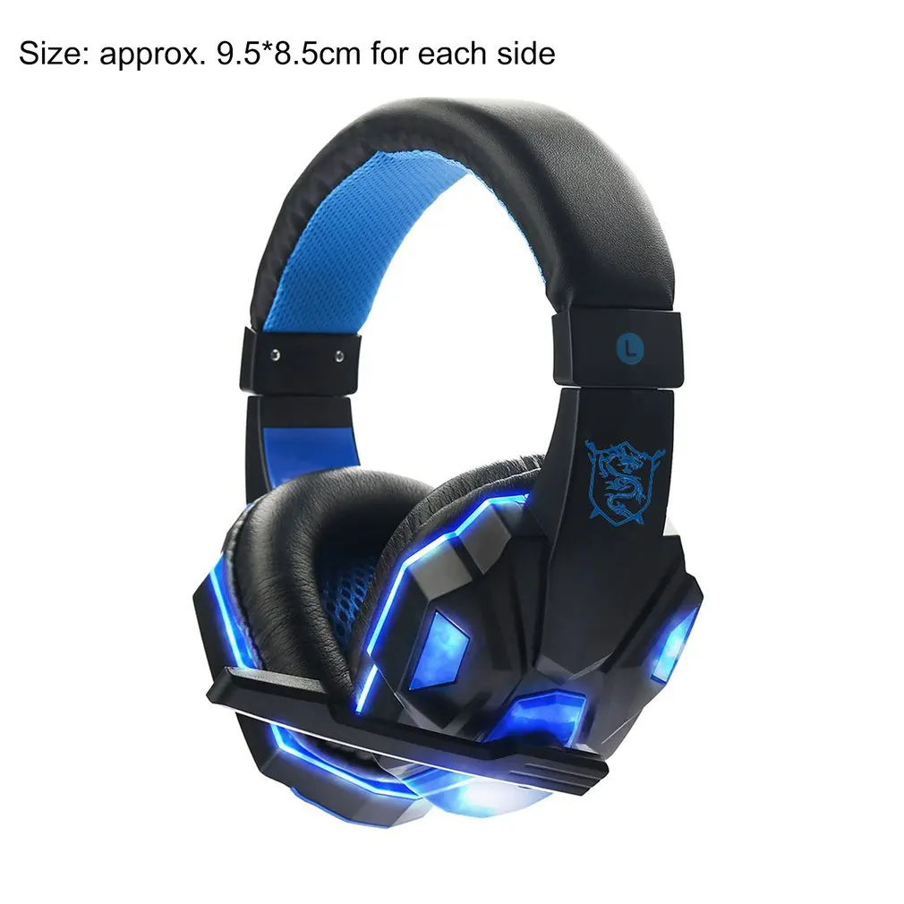 

Professional Led Light Gaming Headphones for Computer PS4 Adjustable Bass Stereo PC Gamer Over Ear Wired Headset With Mic Gifts