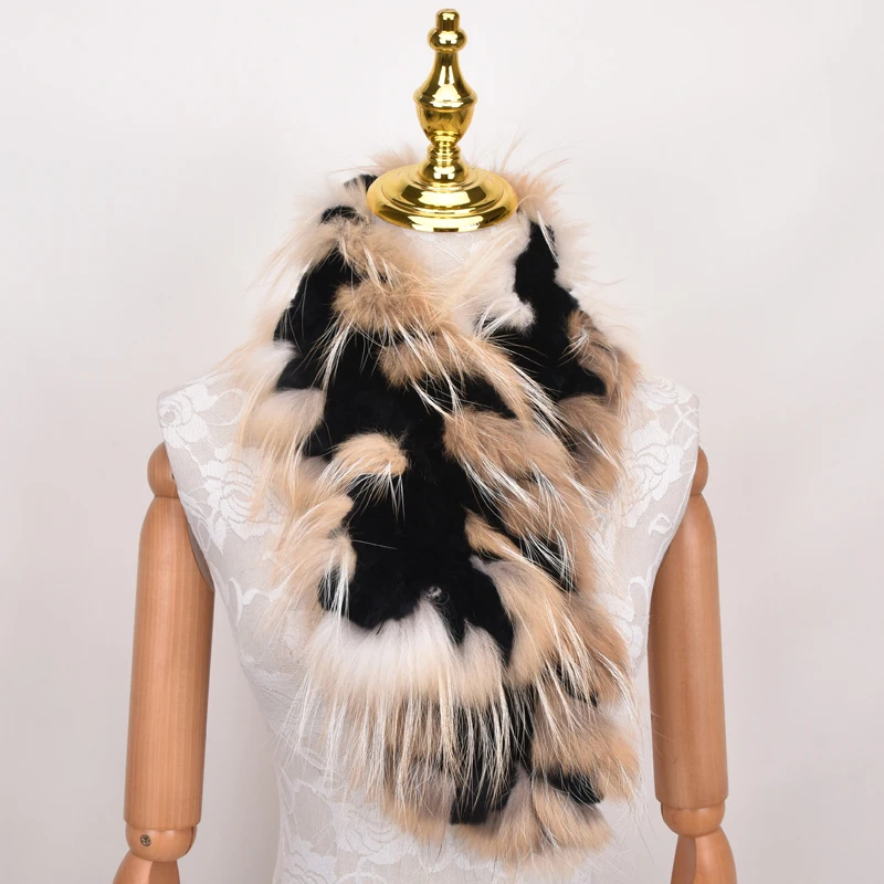 Натуральная меха лисы короткий шарф для женщин настоящий мех кролика серебро