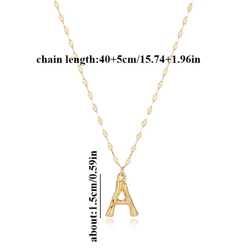 

Women 26 English Letters Necklace Classic Korean Style Hollow Transparent Jewelry Romantic Simple Titanium Alphabet Pendant