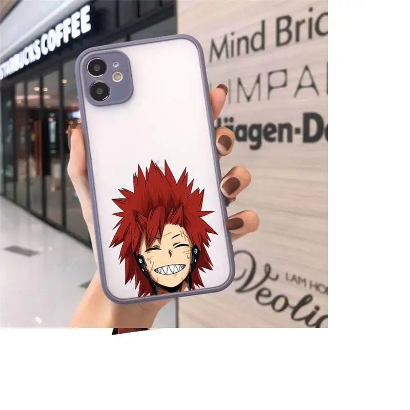 

My hero academia kirishima anime Phone Cases matte transparent For iphone 7 8 11 12 plus mini x xs xr pro max cover