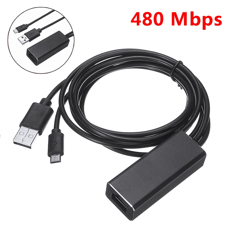 

Pohiks 1 PC Ethernet Adaptor Cables Network for Fire TV Stick New Micro USB to RJ45 10/100Mbps Cable