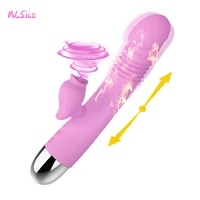 vibrators clitoris vagina swing powerful dual motor vibration telescopic silica gel female intimate goods shop sex toy for women