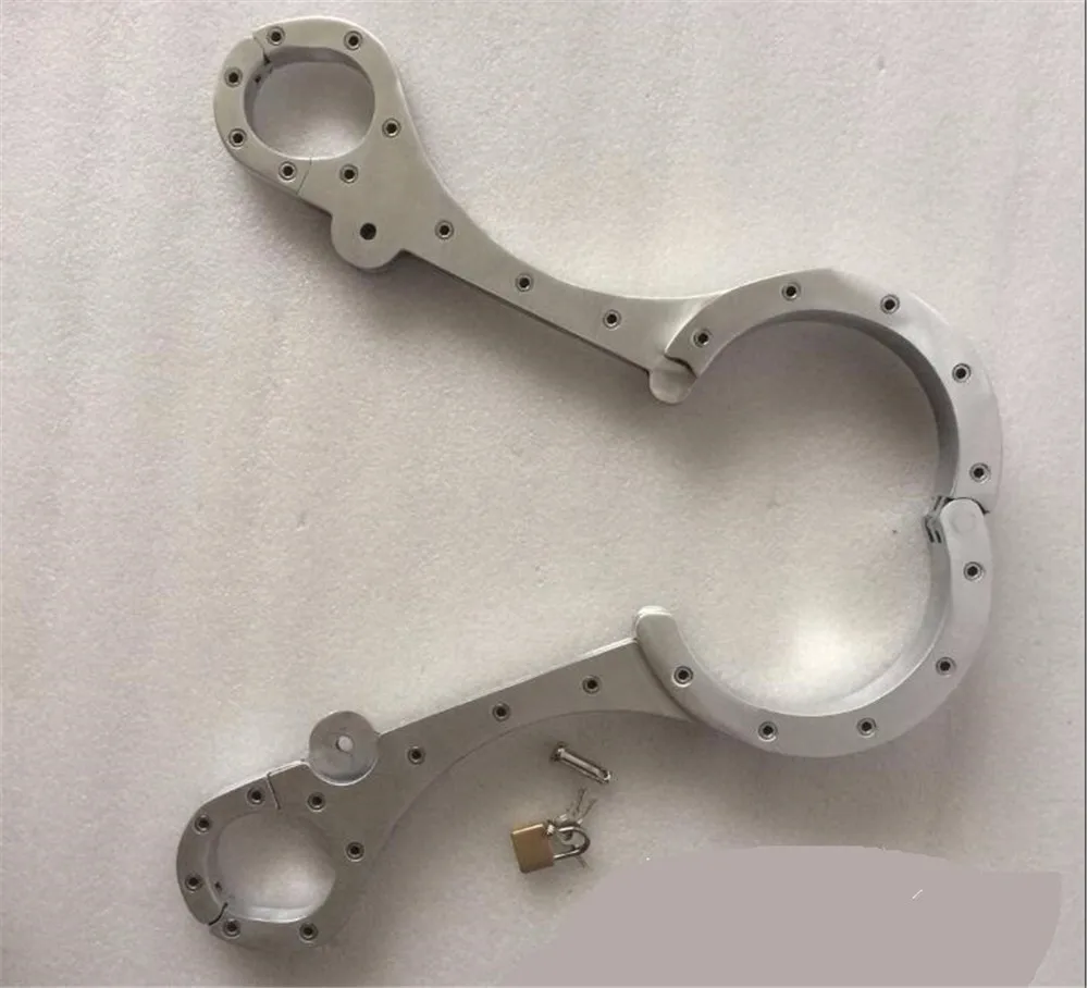 Роскошный ошейник для Шеи Шлем-бандаж из нержавеющей стали наручники манжеты на