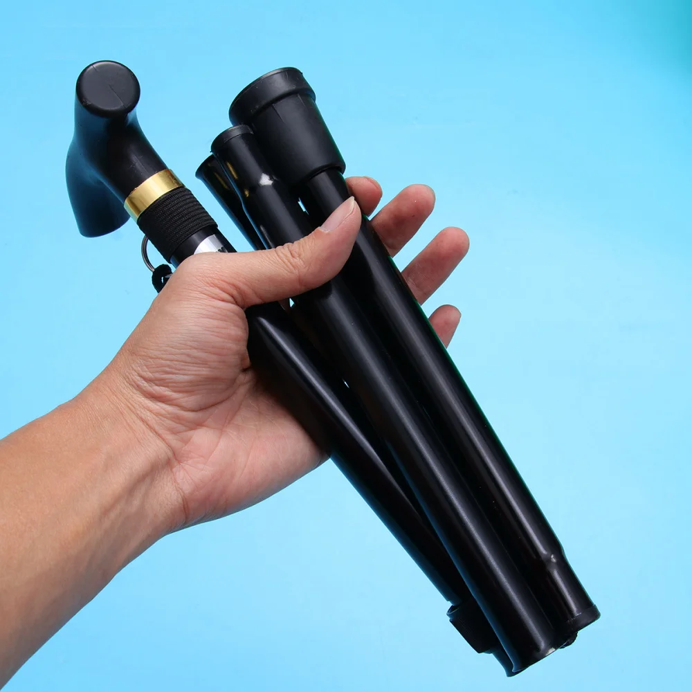

Aluminum Folding Trekking Pole Walking Cane Retractable Anti-slip Four Sections Walking Stick Mobility Aid Comfortable Handle fo
