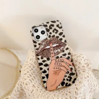 luxury leopard sexy lip keep cool case for iphone 11 12 pro max 7 8 plus xs xr x pro max full silicone tpu for es 2020 cover